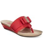 Anne Klein Sport Imperial Thong Wedge Sandals, Created For Macy's