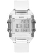 Guess Men's Digital White Silicone Strap Watch 43x54mm