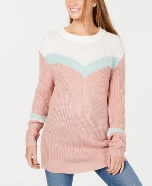 Freshman Juniors' Chevron-stripe Sweater
