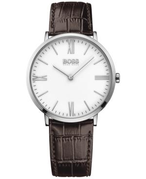 Boss Hugo Boss Men's Jackson Brown Leather Strap Watch 40mm 1513373
