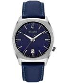 Bulova Accutron Ii Men's Surveyor Blue Leather Strap Watch 41mm 96b212