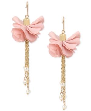 M. Haskell For Inc International Concepts Gold-tone Imitation Pearl Flower Drop Earrings, Only At Macy's
