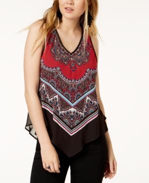 Bcx Juniors' Printed Asymmetrical Top