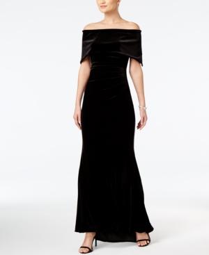 Vince Camuto Velvet Off-the-shoulder Gown