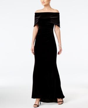 Vince Camuto Velvet Off-the-shoulder Gown