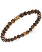 Degs & Sal Tiger's Eye Stretch Bracelet In 14k Gold-plated Sterling Silver