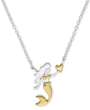 Unwritten Two-tone Mermaid 18 Pendant Necklace In Sterling Silver & Gold Flash