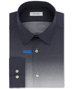 Calvin Klein Men's Slim-fit Four-way Stretch Navy Dress Shirt