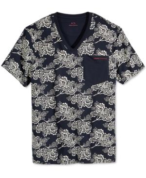 Armani Exchange Men's Floral-print T-shirt