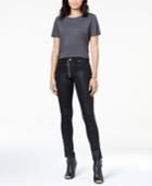 Hudson Jeans Lexi Exposed-zip Coated Skinny Jeans