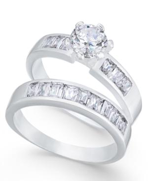 Charter Club Silver-tone 2-pc. Cubic Zirconia Ring