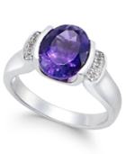 Amethyst (2-1/4 Ct. T.w.) And Diamond Accent Ring In Sterling Silver