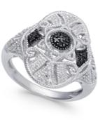 Diamond Fancy Openwork Ring (1/8 Ct. T.w.) In Sterling Silver
