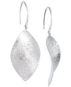 Sis By Simone I Smith Brushed Confetti Wavy Drop Earrings In Sterling Silver