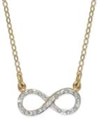 Diamond Accent Infinity Pendant Necklace In 14k Gold