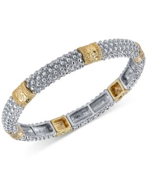 2028 Two-tone Textured Stretch Bracelet, A Macy's Exclusive Style