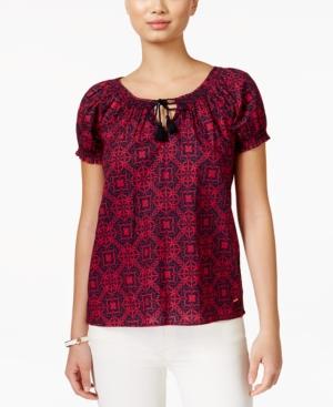Tommy Hilfiger Printed Peasant Top