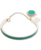 Ivanka Trump Gold-tone Pave & Green Enamel Charm Cuff Bracelet