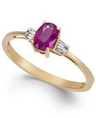 Ruby (5/8 Ct. T.w.) & Diamond Accent Solitaire Ring In 14k Gold
