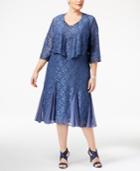 Alex Evenings Plus Size Lace Dress And Draped Jacket