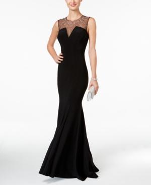 Betsy & Adam Illusion Mermaid Gown