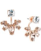 Marchesa Gold-tone Clear & Rose Crystal Jacket Earrings