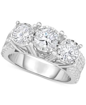 Trumiracle Diamond Three-stone Engagement Ring (3 Ct. T.w.) In 14k White Gold