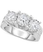 Trumiracle Diamond Three-stone Engagement Ring (3 Ct. T.w.) In 14k White Gold