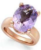 Bronzarte 18k Rose Gold Over Bronze Ring, Amethyst Oval Ring (8 Ct. T.w.)