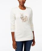 Charter Club Petite Bunny Graphic Sweater, Only At Macy's