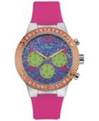 Guess Women's Pink Silicone Strap Watch 44mm U0772l4
