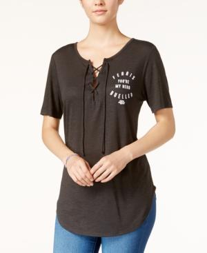 Ferris Bueller Juniors' Lace-up Graphic T-shirt