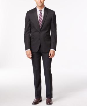 Kenneth Cole Reaction Slim-fit Gray Blue-striped Suit