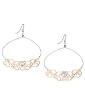 Sis By Simone I Smith 18k Gold And Platinum Over Sterling Silver Earrings, Music Scroll Drop Earrings