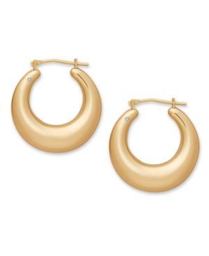 Signature Gold 14k Gold Earrings, Diamond Accent Graduated Round Hoop Earrings