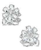 Kate Spade New York Silver-tone Crystal Flower Stud Earrings
