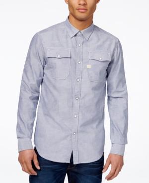 Gstar Men's Western Pick-stitch-print Long-sleeve Shirt