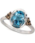 Le Vian Chocolatier Blue Topaz (1-1/3 Ct. T.w.) And Diamond (1/5 Ct. T.w.) Ring In 14k White Gold