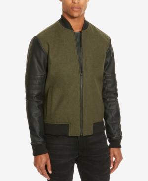 Kenneth Cole Reaction Men's Mixed-media Bomber Jacket