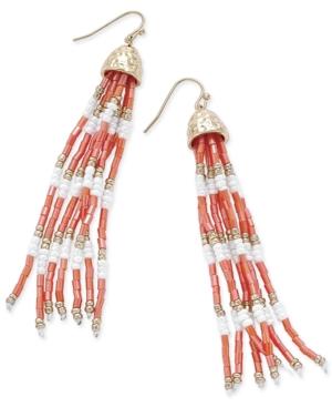 Thalia Sodi Gold-tone Long Beaded Drop Earrings, Only At Macy's
