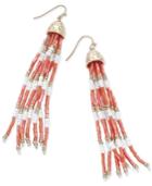 Thalia Sodi Gold-tone Long Beaded Drop Earrings, Only At Macy's