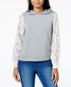 Maison Jules Lace-sleeve Hoodie, Created For Macy's