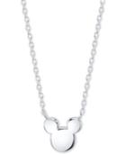 Disney's Mickey Mouse Head Pendant Necklace In Sterling Silver For Unwritten
