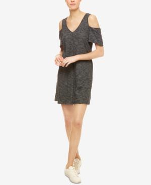 Sanctuary Jolene Cotton Striped Cold-shoulder Dress