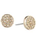 Anne Klein Crystal Pave Button Stud Earrings