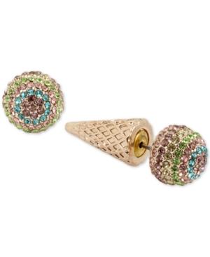 Betsey Johnson Gold-tone Pave Ice Cream Cone Earring Jackets