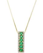 Emerald (3/4 Ct. T.w.) & Diamond (1/4 Ct. T.w.) 18 Pendant Necklace In 14k Gold