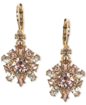Marchesa Gold-tone Multi-crystal Drop Earrings