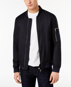 Armani Exchange Men's Blouson Leather Bomber Jacket