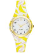 Kate Spade New York Women's Rumsey Banana Print Silicone Strap Watch 30mm Ksw1125